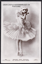 REAL PHOTO POSTCARD RUSSIAN BALLET DANCER ANNA PAVLOVA BALLERINA c1920