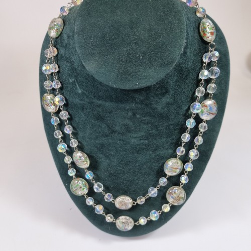 Vintage glass bead necklace - bead,