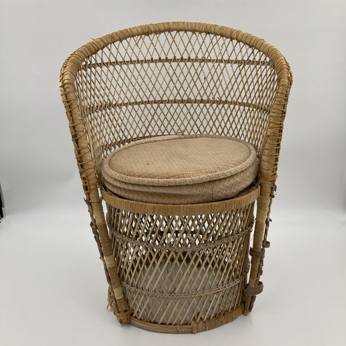Doll chair vintage wicker with - chair,