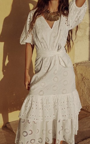 Zara oyster white - , embroidered