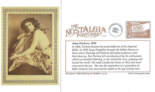 Postcard anna pavlova 1919 - anna,