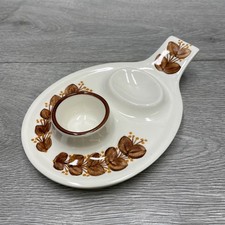 Jersey Pottery Egg Plate Cup Vintage 19cm Long x 13cm Wide