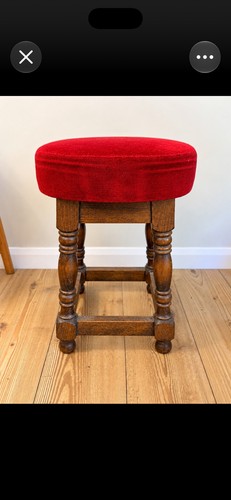 Vintage red velour upholstered - velour,