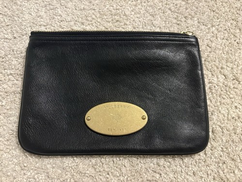 Mulberry zip pouch black - zip,