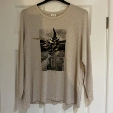 Gerry Weber Leaf Gold Foil Print Front Jersey Top Eu 48 Uk 20 