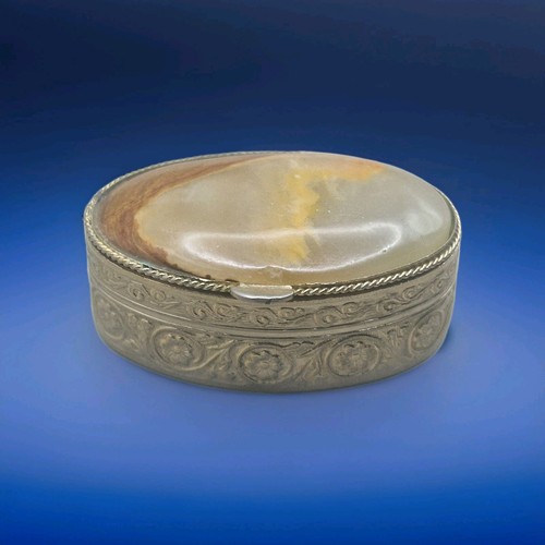Antique gilt metal agate - metal,