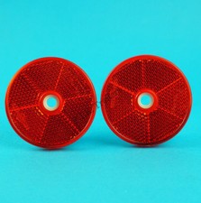 2 x RED 60mm Hi-Viz Reflectors