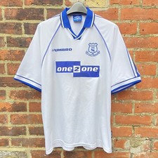 1998 1999 Everton Away Football Shirt Men’s 2XL Umbro One 2 One Vintage 90s