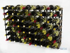 Cranville wine rack storage 70 bottle dark oak wood and black metal assembled