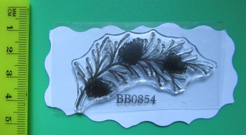 Branch with fir cones cling - with,