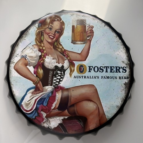 Fosters tin bottle - cap, wall