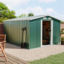10x8FT Metal Garden Storage Shed Garage Yard Tools House with Free Foundation UK
