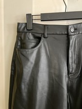 Zara Black Faux Leather Trousers Size Medium