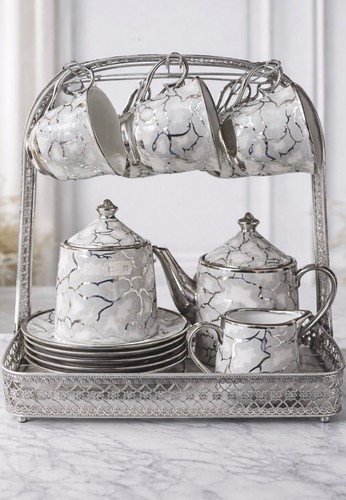 Elegant marble effect tea - effect, set