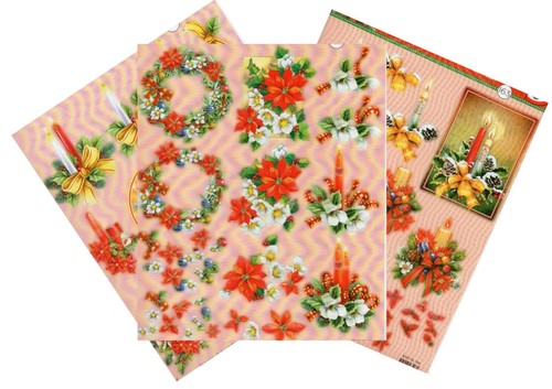 Christmas die cut decoupage - 3d,