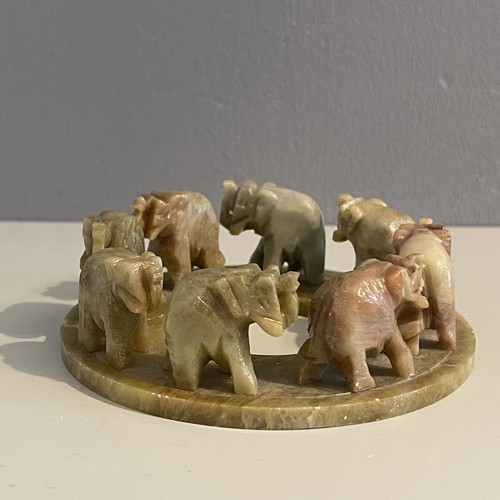 Vintage circle elephants x8 - of,