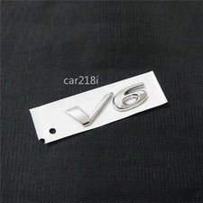 1x Silver V6 Chrome Plastic