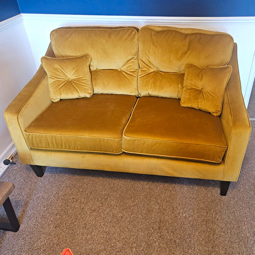 Yellow velvet seater - 2,