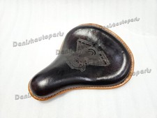 LEATHER SOLO SEAT FOR HARLEY SPORTSTER CUSTOM CHOPPER BOBBER ENGINE ENGRAVED