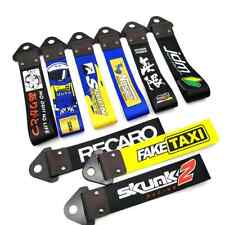 Universal Car Front Rear Bumper Racing Style Decor Tow Hook Strap Body Rope Kit