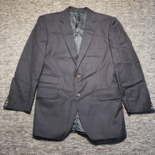 Gieves & Hawkes Wool Blazer Jacket Mens 40 Short Navy Herringbone Weave