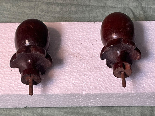 Pair 3inch victorian turned - of,