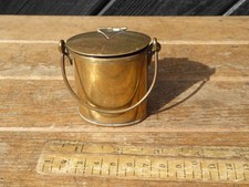 Antique Brass Miniature Milk Can / Milk Pail Ink Well. 5.8cm tall Inkwell