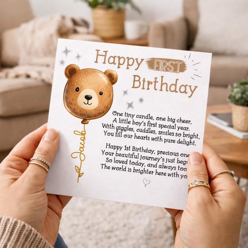Personalised 1st birthday card - personalised,