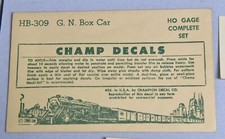 CHAMP HO-OO GAUGE TRAIN DECALS