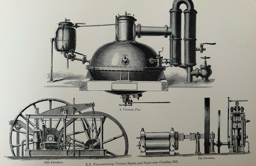 Antique print sugar vacuum pan - antique,