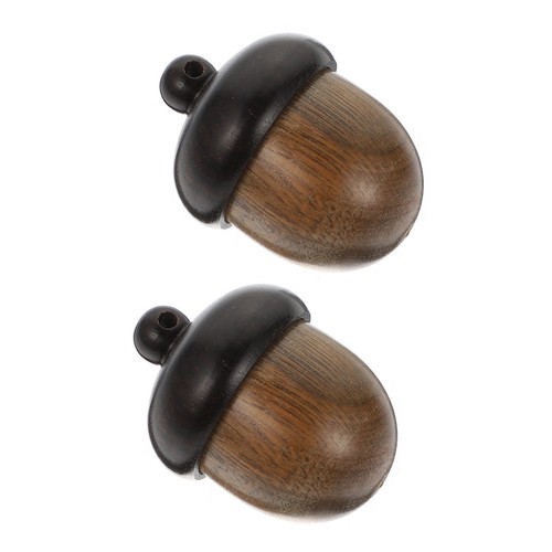 2pcs wooden acorn decors - 2pcs,