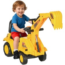 HOMCOM 2 in 1 Kids Ride On Tractor with Buckle, for 1.5-4 Years Old, Yellow