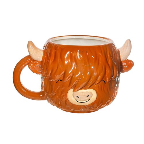 Highland cow mug - novelty, 3d