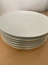 Thomas of Germany White-Gold Porcelain Dinnerware 26 cm  Dinner Plates 6