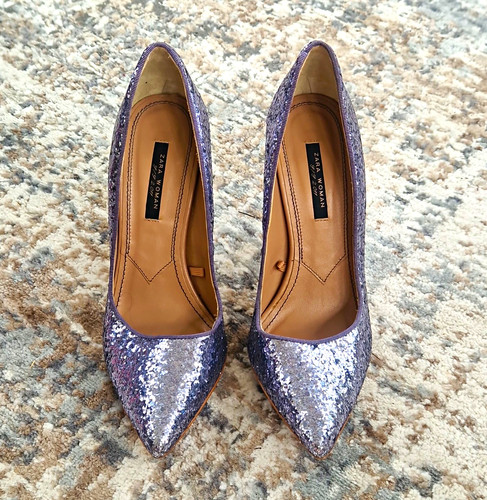Zara woman silver glitter - zara,