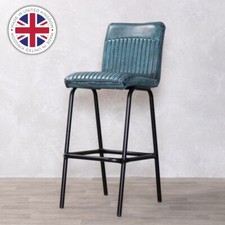 INDUSTRIAL BLUE BAR STOOL FAUX