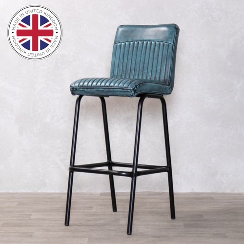 Industrial blue bar stool - industrial,