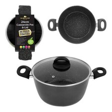 Forged Aluminium Induction Cooking Pots Pans Frying Pan Cookware Black and Grey