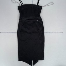 Oasis Dress 10 Black Midi Detachable Straps Strapless Strappy
