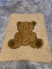 Vintage Brown Teddy Bear 63 cm By 83 cm Tan Soft Rug 1980`s