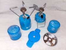 Unused Camping Gaz Bleuet 206 Single Burner Stove + Super Bleuet + 2 Canisters. 