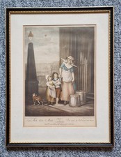 Vintage Cries of London Lithograph Milk Below Maids - Framed 1931 UK