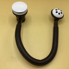 Bath Waste Overflow White Sprung Pipe Pop Up Click Clack Heavy Duty REF4974
