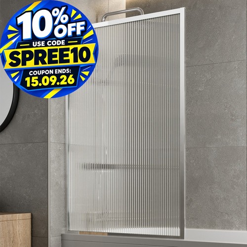 Over bath shower screen fluted - over,