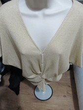 ?Marks  and Spencers Gold/beige  glitter thread top size 12 ideal for christmas