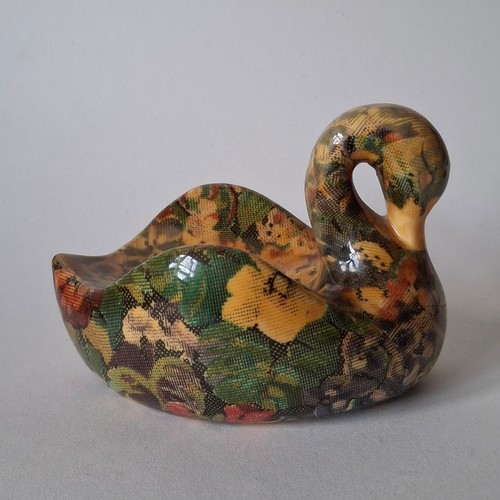 Vintage decoupage swan floral - swan,