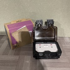 Black Outdoor IP66 Weatherproof Double socket