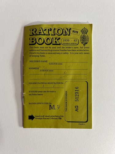 Replica ww2 ration book - ww2,