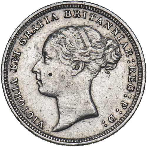 1887 sixpence - sixpence, head