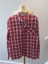 Men's  Lee Cooper NEW Red Blue Check Long Sleeve Shirt UK Size L 40" chest